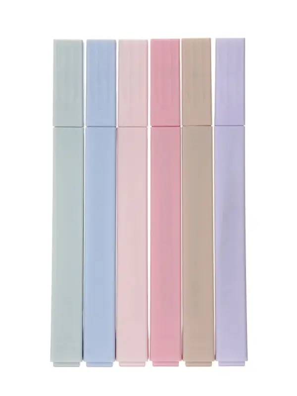 Набор маркеров-текстовыделителей, 6 пастельных цветов, скошенный наконечник, узел 5 мм