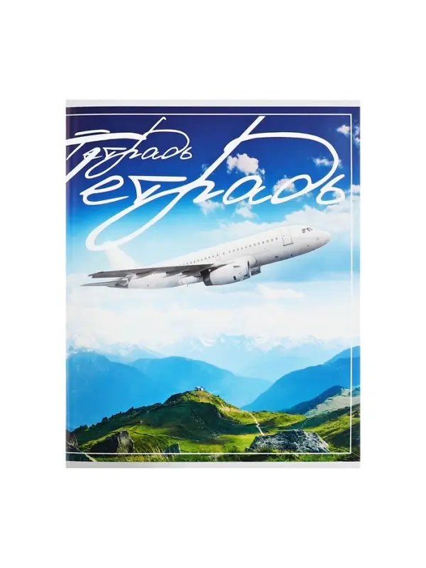 Тетрадь 48 листов в клетку Calligrata «Самолеты», обложка мелованный картон, блок №2, белизна 75% (серые листы), МИКС