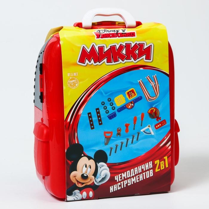 Набор строителя с инструментами игровой «Чемоданчик» рюкзак с инструментами, Микки Маус Набор строителя с инструментами игровой «Чемоданчик» рюкзак с инструментами, Микки Маус