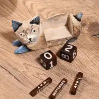 Вечный календарь &laquo;Кошка&raquo;, 13&times;4&times;6.5 см, дерево