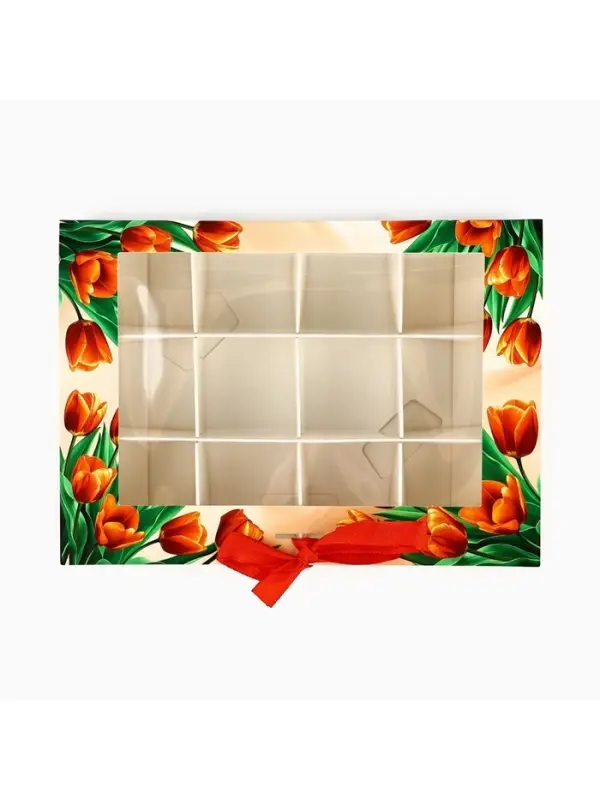 Коробка под 12 конфет с ячейками &laquo;Подарок для тебя&raquo; 18.5&times;13.5&times;3.5 см