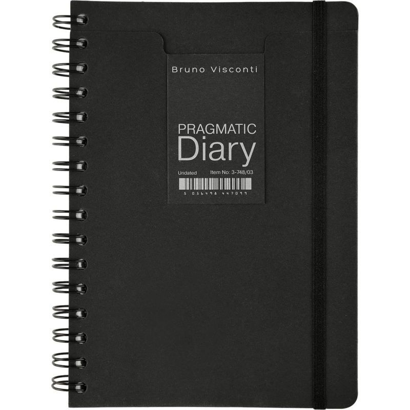 Ежедневник недатированный А5 PRAGMATIC на гребне, черный, 128л 3-748/04