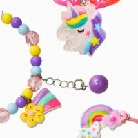 Браслет детский набор 3 шт. "Выбражулька" радуга, подвеска с бусиной, разноцветный