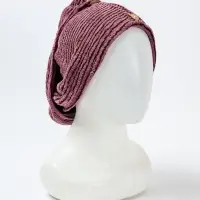 Чалма для сушки волос Доляна, микрофибра, с пуговкой, бордовая