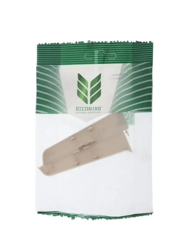 Торцевые заглушки для плинтуса &laquo;Деконика&raquo;, пара, 85 мм, цвет 002 светло-серый