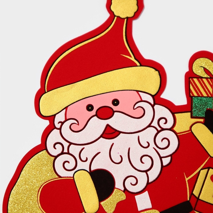 Декоративная наклейка Декоративная наклейка "Дедушка мороз на санках" 33,5х30 см