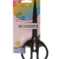 Ножницы канцелярские 16см, черные, длина лезвия 10см