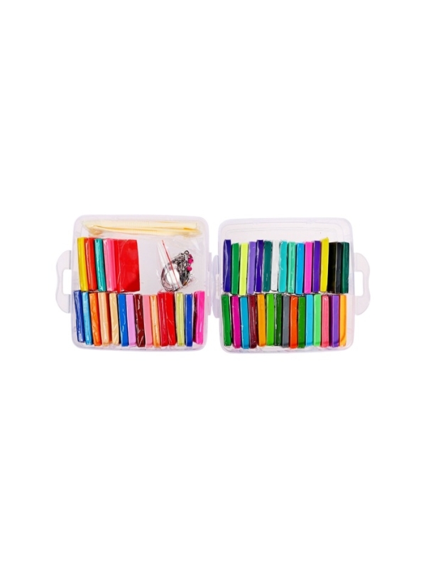 Набор глина полимерная запекаемая, 50 штук, 42 цвета по 20 г, с аксессуарамив кейсе Набор глина полимерная запекаемая, 50 штук, 42 цвета по 20 г, с аксессуарамив кейсе