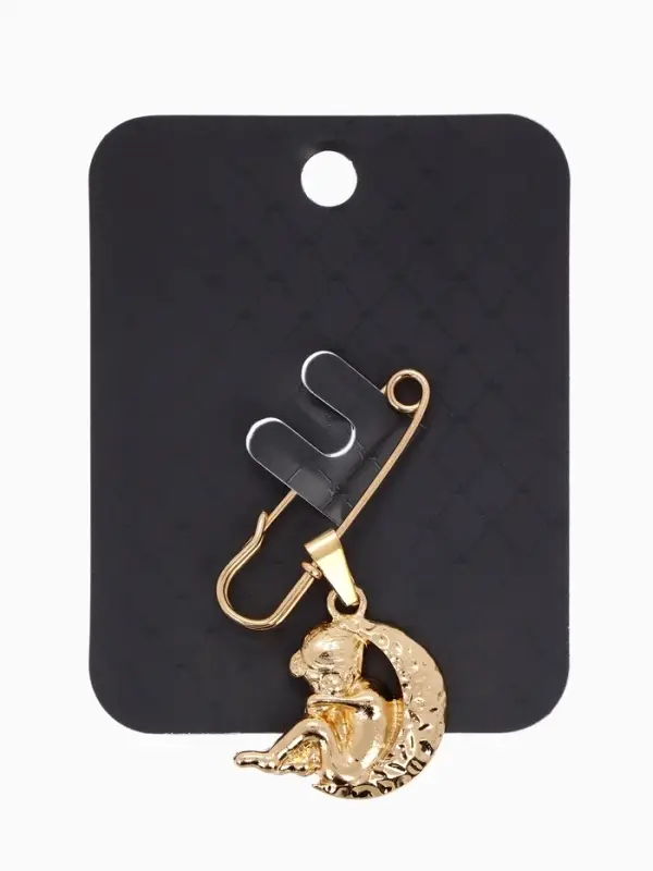 Булавка-оберег с подвеской &laquo;Ангел&raquo;, 3.5 см, цвет золото