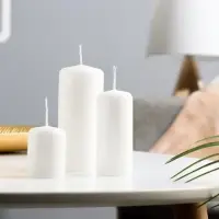 Набор: свеча--цилиндр, 4&times;5 см, 4&times;9 см, 5&times;11.5 см, 3 шт., белая