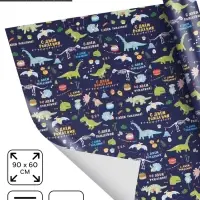 Бумага упаковочная &laquo;С днём рождения! Динозавры&raquo;, глянец, 60&times;90 см