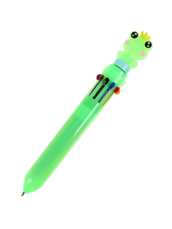 Ручка шариковая автоматическая 10-ти цветная, МИКС Лягушка-спиннер Ручка шариковая автоматическая 10-ти цветная, МИКС Лягушка-спиннер