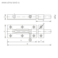 Шпингалет SH01, 3", алюминий, цвет золото