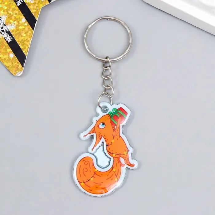 Брелок ПВХ Брелок ПВХ "Белочка с подарком" мягкий 3х4 см