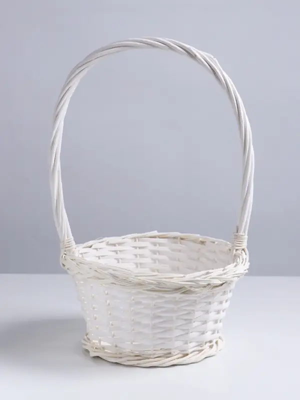 Корзина плетёная 27&times;27&times;14&times;43 см, ива, белая