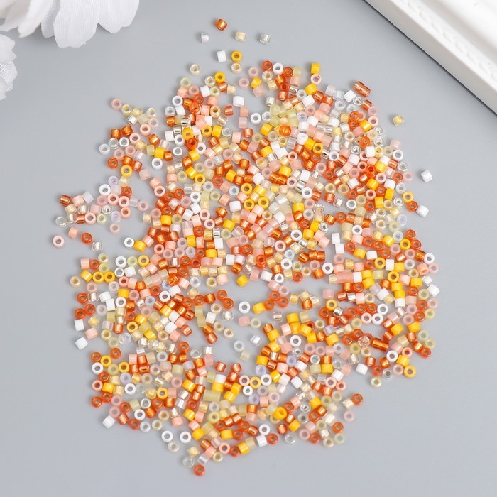 Бисер стекло 12/0  Бисер стекло 12/0 "Перламутр. Оранжевое ассорти" 10 гр
