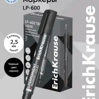 Маркер перманентный ErichKrause. Tank LP-600, чёрный, узел 2.5 мм, жидкий