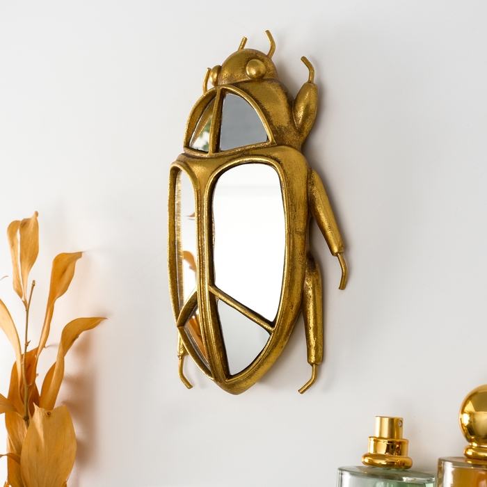 Панно интерьерное полистоун  Панно интерьерное полистоун "Зеркальная бронзовка" золото 13х5х20 см