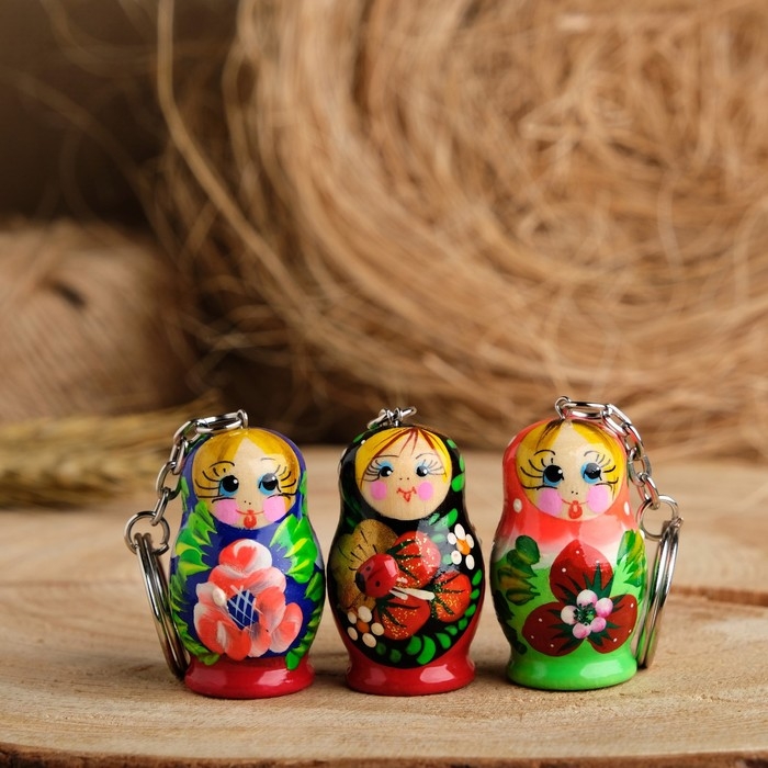 Брелок  Брелок "Матрёшка", 4,5х2,5 см, ручная роспись, микс