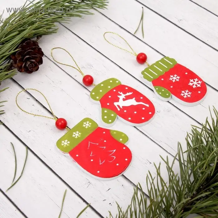 Елочная игрушка «Варежка», МИКС Елочная игрушка «Варежка», МИКС