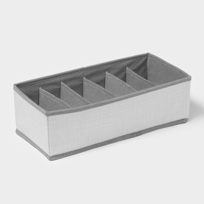 Органайзер для хранения белья «Нить», 6 ячеек, 32,5×15,5×10 см, цвет серый Органайзер для хранения белья «Нить», 6 ячеек, 32,5×15,5×10 см, цвет серый