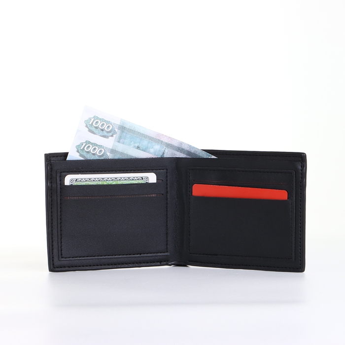 Портмоне мужское без застёжки, цвет чёрный Портмоне мужское без застёжки, цвет чёрный