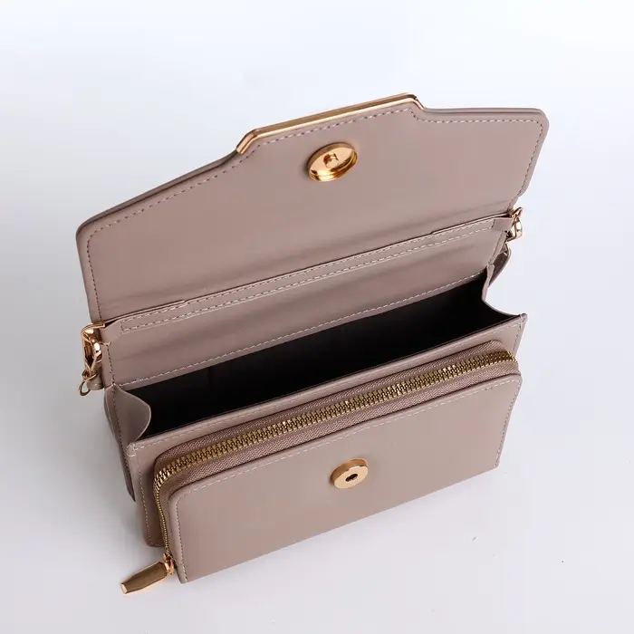 Сумка женская мессенджер на магнитах, 20&times;4&times;13 см, серая