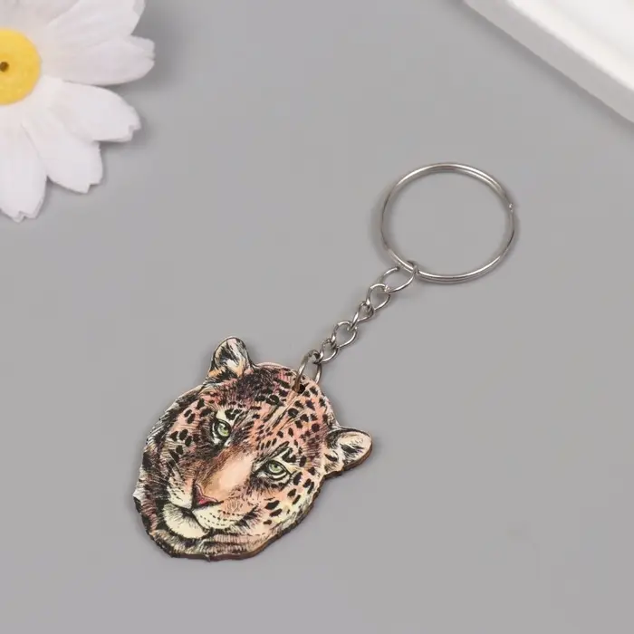 Брелок дерево  Брелок дерево "Леопард" 3,9х3,3х0,3 см