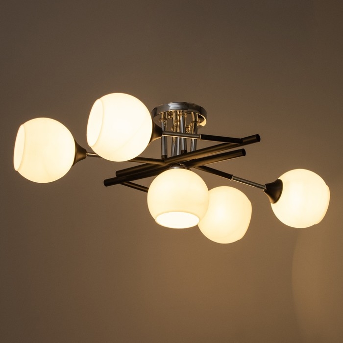 Люстра Люстра "Индис" 5хЕ27 40Вт черно-хромовый 60х60х28 см