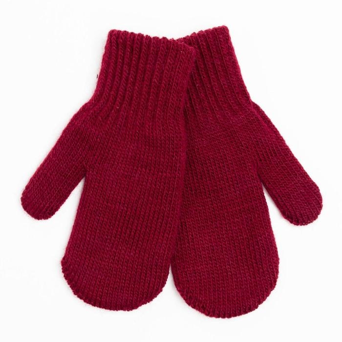 Варежки двойные детские, цвет красный, размер 12 (3-6 лет) Варежки двойные детские, цвет красный, размер 12 (3-6 лет)