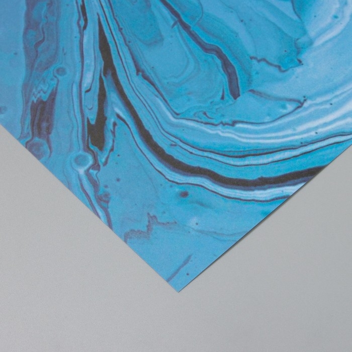 Бумага для скрапбукинга Бумага для скрапбукинга "Разводы голубой краски" плотность 180 гр набор 5 шт 30,5х32 см