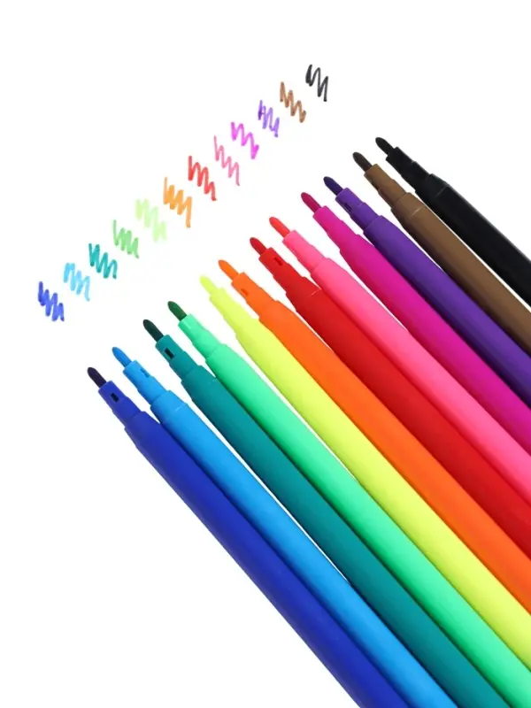 Фломастеры 12 цветов, вентилируемый колпачок, блистер