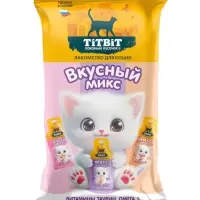 Лакомство для кошек TitBit, мясной коктейль, 15 г