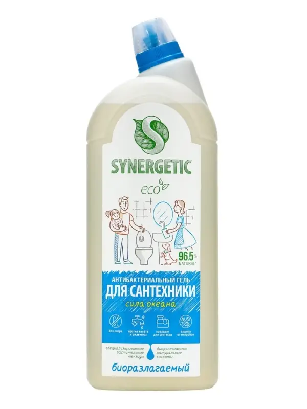 Средство для сантехники Synergetic «Сила океана», 1.5 л Средство для сантехники Synergetic «Сила океана», 1.5 л