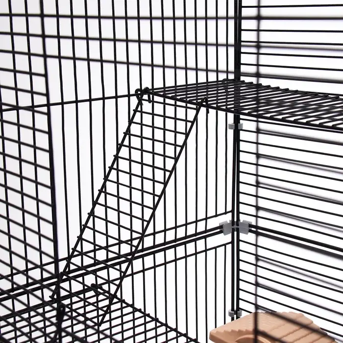 Клетка для грызунов &laquo;Пижон&raquo;, 42&times;30&times;65 см, 4 этажа, 2 домика, колесо, миска, бежевая