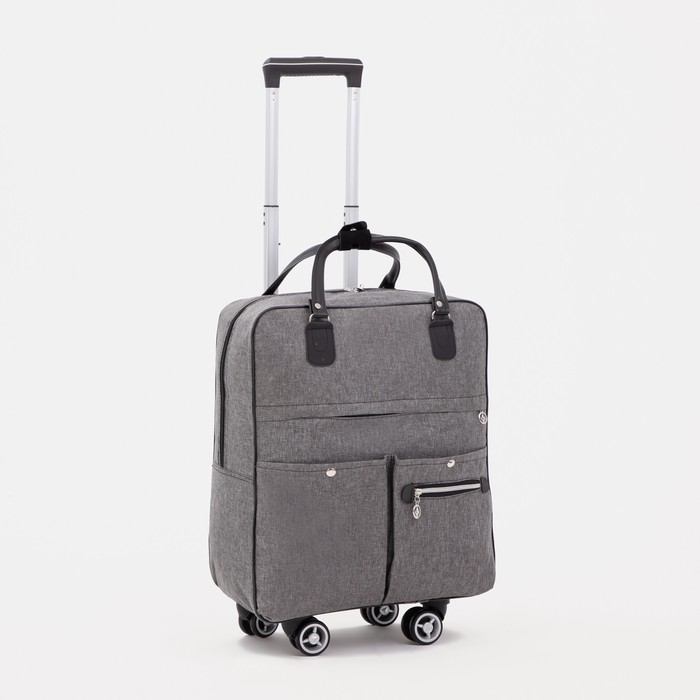 Сумка дорожная 2 в 1 на колёсах 20", отдел на молнии, 4 наружных кармана, цвет серый