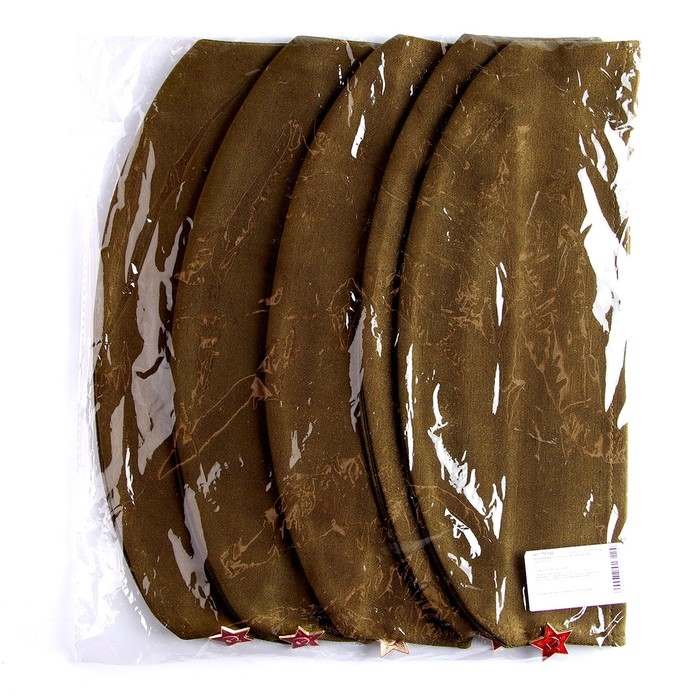 Пилотка военного для взрослых, простая, набор 5 шт. Пилотка военного для взрослых, простая, набор 5 шт.