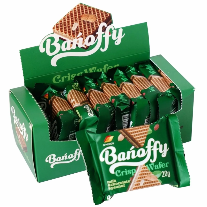 Вафли BANOFFY хрустящие глазированные с кремовой начинкой, 20гx10шт/уп