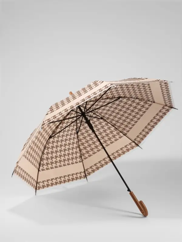 Зонт полуавтоматический &laquo;Лапка&raquo;, 8 спиц, R=46/54 см, d=92 см, бежевый