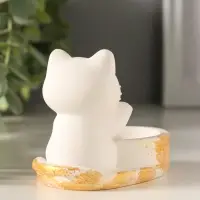 Подсвечник 8,5х7х5,5 см, белый с росписью