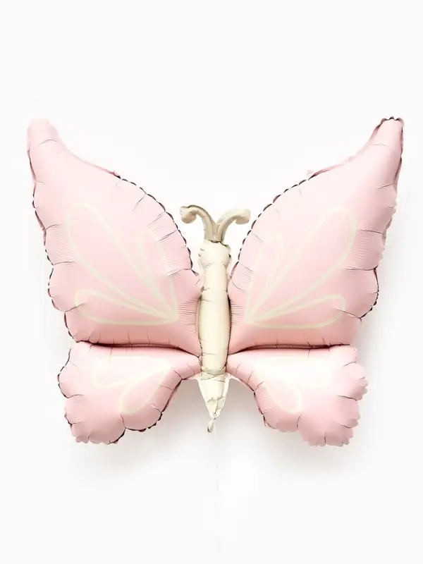 Воздушный шар фольгированный 37" "Нежная бабочка" розовый сатин