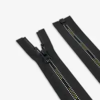 Молния &laquo;Трактор&raquo;, №5, разъёмная, замок автомат, 80 см, чёрная, белая, жёлтая