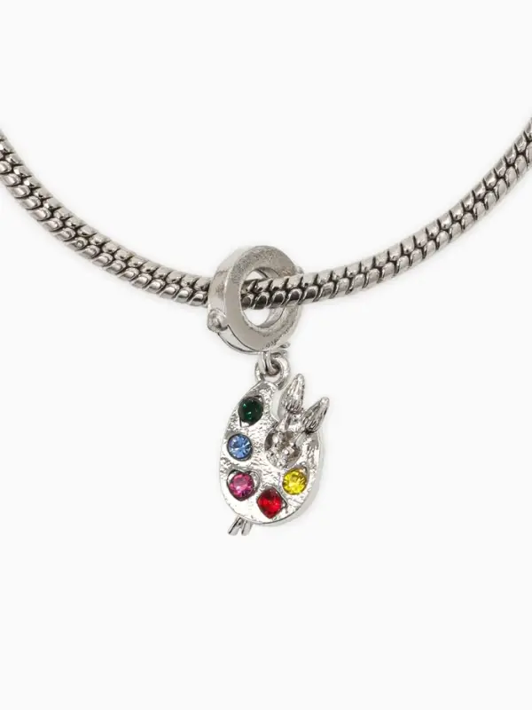 Шарм подвеска &laquo;Палитра художника&raquo;, цветная в серебре