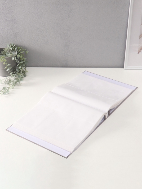 Фотоальбом на 500 фото 10х15 см Фотоальбом на 500 фото 10х15 см "Текстильный альбом" в коробке серый 4,7х33х34 см