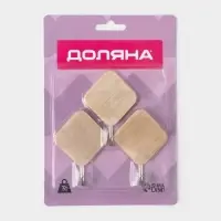 Крючки самоклеящиеся Доляна &laquo;Ромб&raquo;, 3 шт., светлое дерево