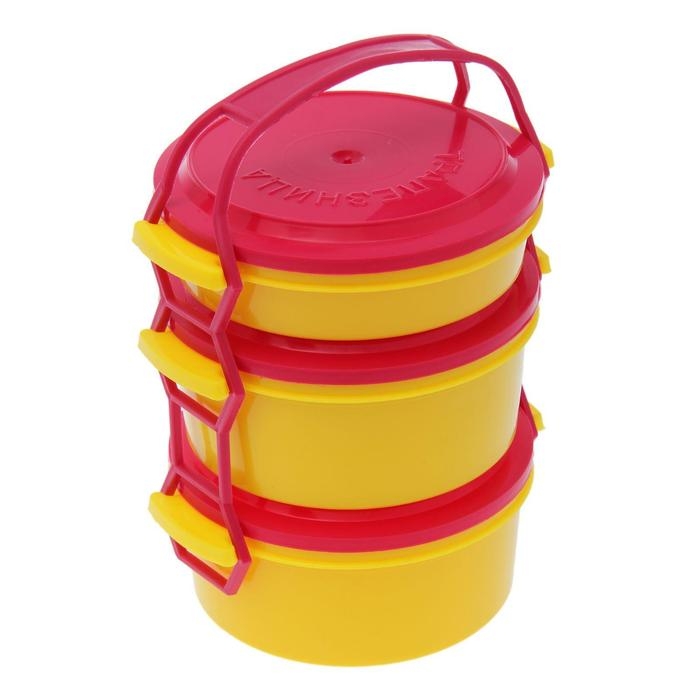 Набор пищевых контейнеров «Трапезница», 3 шт: 0,6 л,1 л, 1 л, цвет микс Набор пищевых контейнеров «Трапезница», 3 шт: 0,6 л,1 л, 1 л, цвет микс