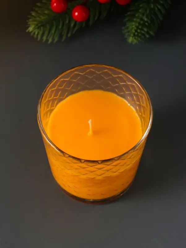 Свеча ароматическая в стакане &laquo;Зимний мандарин&raquo;, подарочная упаковка, 8&times;8.5 см, 30 ч