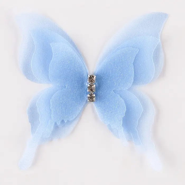 Декор для творчества &laquo;Бабочка&raquo;, трёхслойный, набор 12 шт., размер 1 шт. &mdash; 5&times;4.5 см, цвет голубой