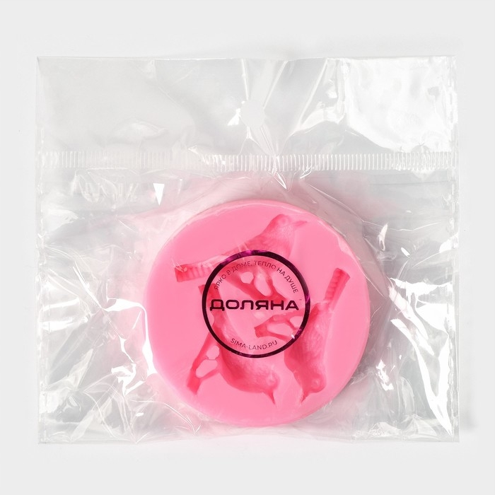 Молд Доляна «Три птицы», силикон, 6,5×1,1 см, цвет розовый Молд Доляна «Три птицы», силикон, 6,5×1,1 см, цвет розовый