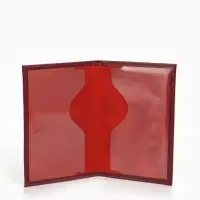 Обложка для паспорта, тиснение фольгой, гладкая, бордовая